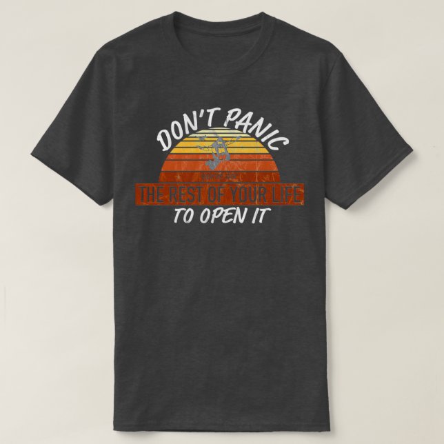 Dont Panic Funny Skydiving T-Shirt (Design Front)