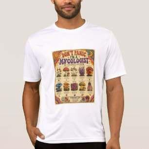 Dont Panic Im A Mycologist Retro Mushroom Chart T-Shirt