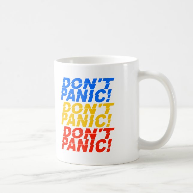 Don't Panic! mug - choose style & colour (Right)
