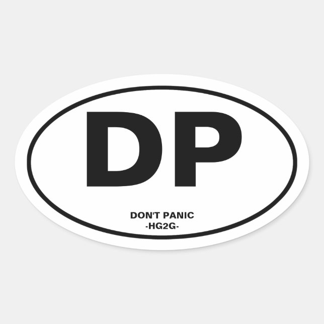 Don't Panic Oval Sticker (Front)
