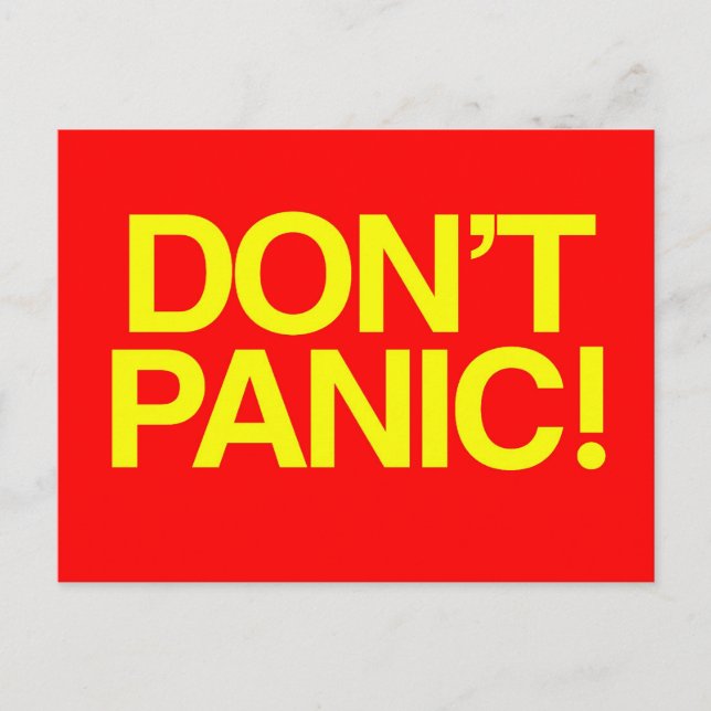 Don't Panic Postcard (Front)