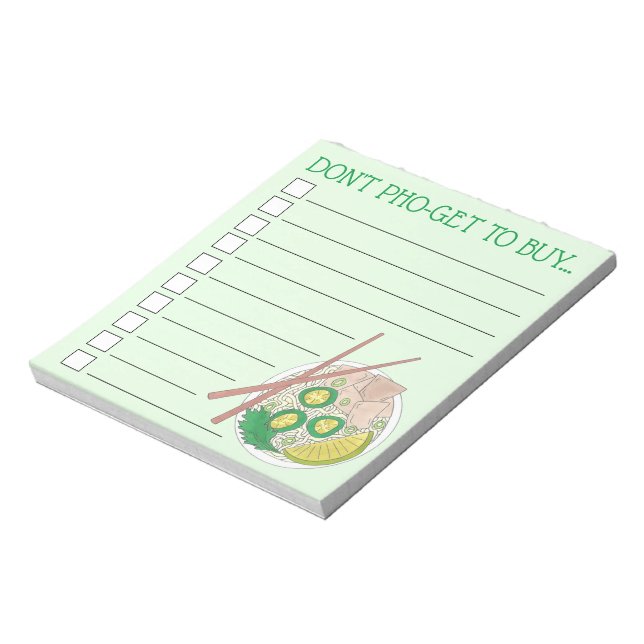 Don't Pho-Get (Forget) Vietnamese Food To Do List Notepad (Rotated)