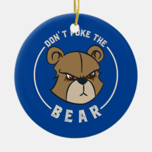 Don't Poke Mama Papa Bear Ceramic Tree Decoration