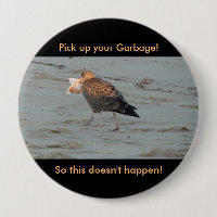 Don't Pollute on Beaches Button