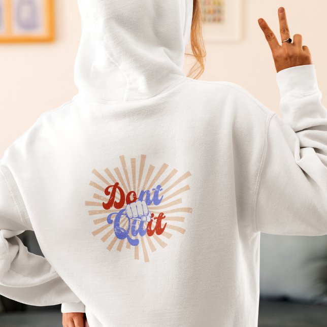 Don't Quit Do It Motivational Retro Orange Purple  Hoodie (Creator Uploaded)