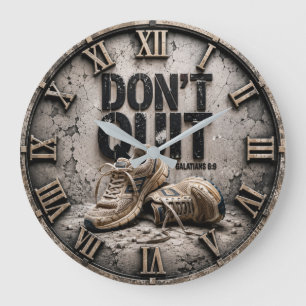 Don't Quit Galatians 6:9 Christian Faith Large Clock