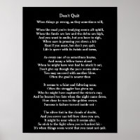 Don't Quit poem - poster