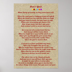 Don't Quit Poem Poster