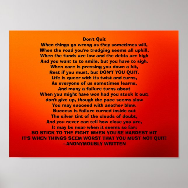 Don't Quit Poster (Front)