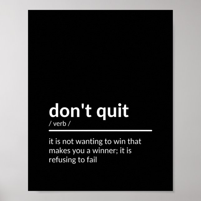 Don't Quit Quote Poster (Front)