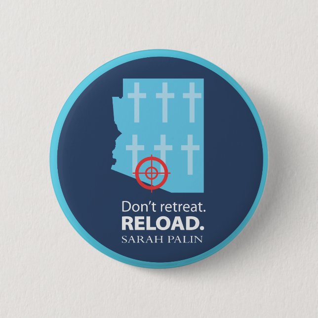 Don't retreat; instead, repent. 6 cm round badge (Front)
