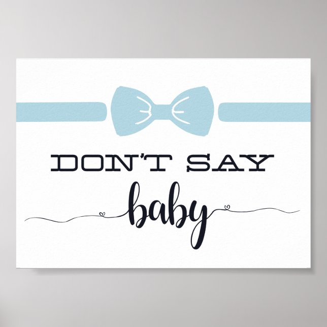 "Don't Say Baby" Baby Shower Game Sign (Front)