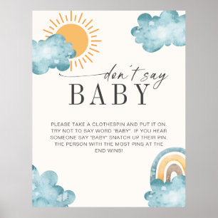 Don't Say Baby   Baby Shower Sunshine Game Poster