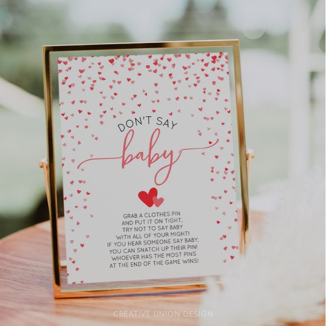 Don't Say Baby Game Baby Shower Sign Digital Print (little sweetheart baby shower)