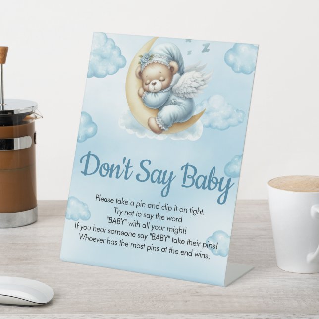 Don't Say Baby Game Oh Baby Teddy Bear Pedestal Sign (In SItu)