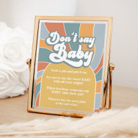 Don't Say Baby Groovy Retro Sunshine Shower Sign