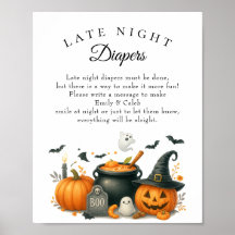"Don't Say Baby" Halloween Baby Shower Game Poster