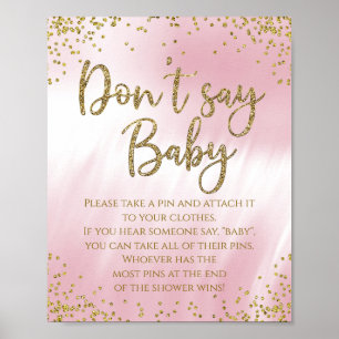 Don't Say Baby Shower Game Poster
