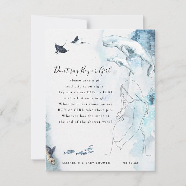 Don't Say Boy Or Girl | Baby Shower Game (Front)