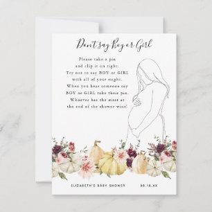 Don't Say Boy Or Girl Baby Shower Game
