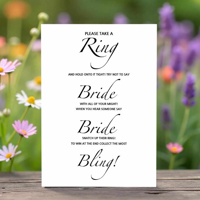 Don't Say Bride Bridal Shower Game Card (Creator Uploaded)