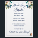 Don't Say Bride Bridal Shower Game Flyer<br><div class="desc">Romantic painted florals bridal shower game "Dont Say 'Bride' Game"

The gorgeous painted florals are by Create the Cut. Find them on Creative Market https://crmrkt.com/7WdAX,  Etsy https://www.etsy.com/shop/CreateTheCut,  and 
www.createthecut.com</div>