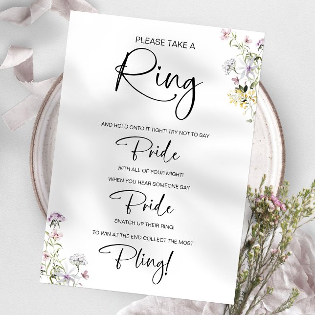 Don't Say Bride Wildflower Bridal Shower Game Invitation (Creator Uploaded)
