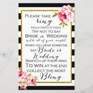 Don't Say Wedding or Bride - Bridal Shower Game