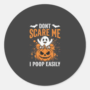 Don't Scare Me Halloween Ghost Pumpkin Design Classic Round Sticker