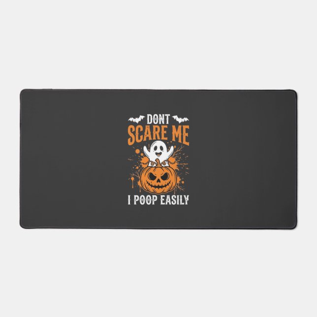Don't Scare Me Halloween Ghost Pumpkin Design Desk Mat (Front)