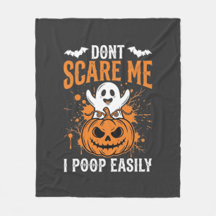 Don't Scare Me Halloween Ghost Pumpkin Design Fleece Blanket