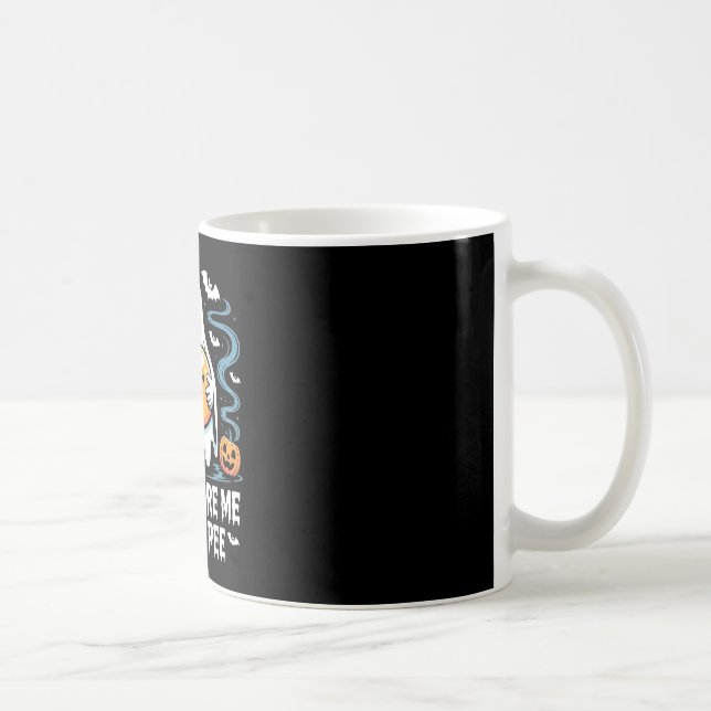 Dont scare might pee funny cute ghost holding coffee mug (Right)