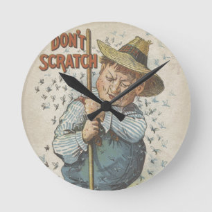 Don't Scratch Use Mentholatum Ephemera Round Clock
