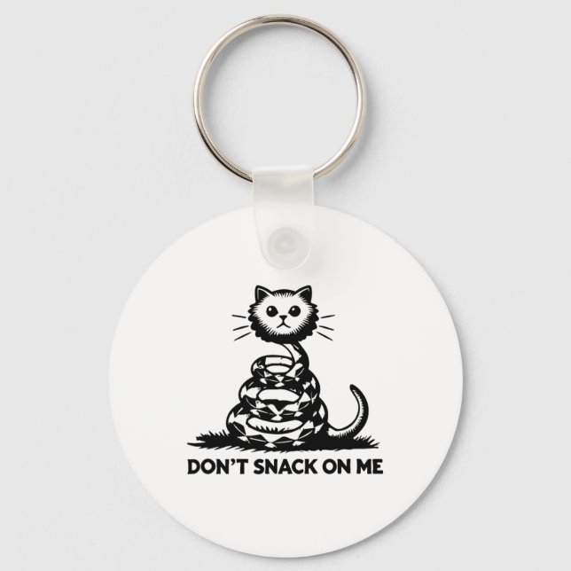 Don't Snack On Me Funny Cat 6  Key Ring (Front)