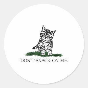 Don't Snack On Me Yellow Cat Theyre Eating Pets Fu Classic Round Sticker