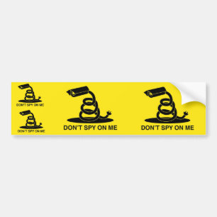 Don't Spy On Me Gadsden Flag Bumper Sticker