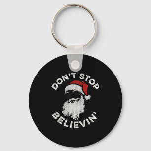 Don't Stop Believin' Cool Shades Santa Key Ring