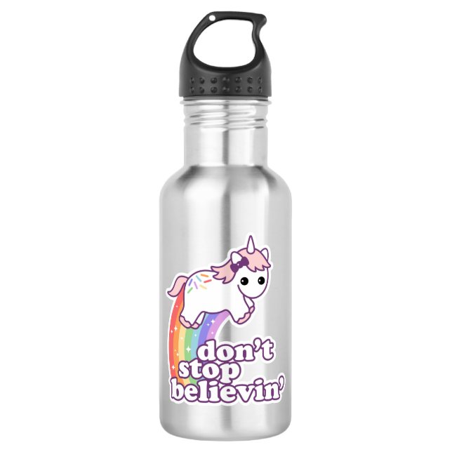 Don't Stop Believin' in Unicorns 532 Ml Water Bottle (Front)