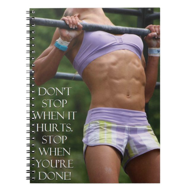 Don't Stop - Bodybuilding Workout Motivational Notebook (Front)