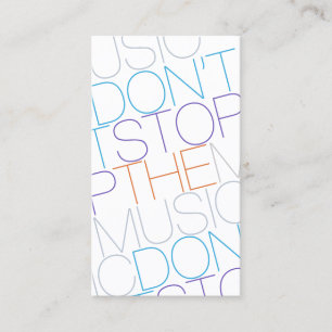 DON'T STOP THE MUSIC DJ Band Musician Business Card