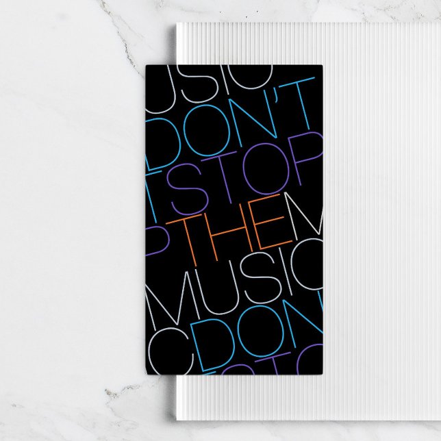 DON'T STOP THE MUSIC DJ Musician Band Business Card (Creator Uploaded)