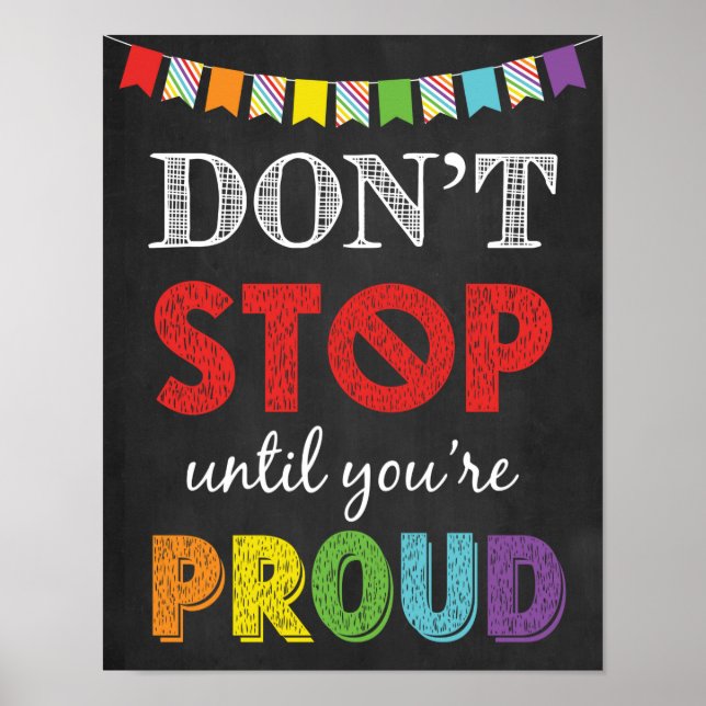 Don't Stop Until You're Proud Growth Mindset Poster (Front)