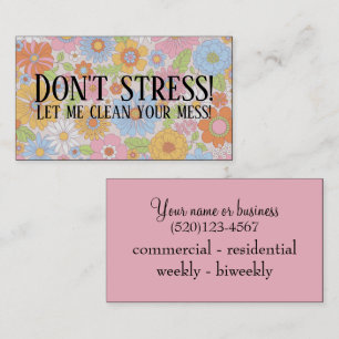 Don't Stress Floral Cleaning Business Card