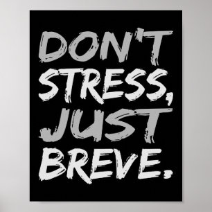 Don't Stress Just Breve Dyslexia Awareness Silver  Poster