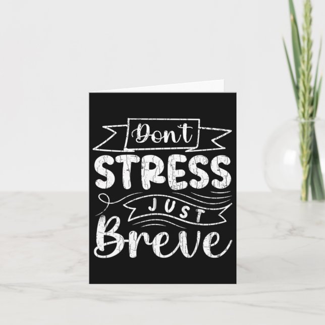 Don't Stress Just Breve Fun Dyslexic Awareness Gra Card (Front)