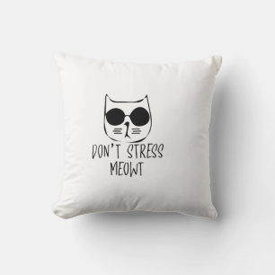 dont stress meow motivational cat design cushion