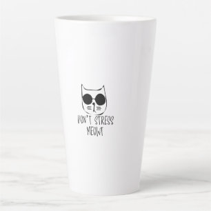 dont stress meow motivational cat design  latte mug