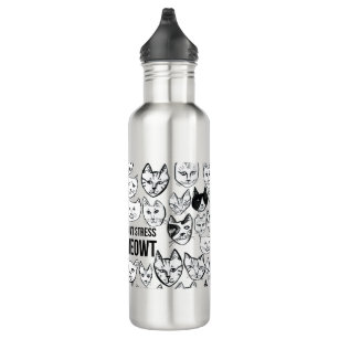 Don't Stress Meowt Funny Cat Aluminium Water Bottl 710 Ml Water Bottle