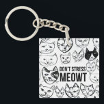 Don't Stress Meowt Funny Cat Lovers Key Ring<br><div class="desc">Don't Stress Meowt! Check out this funny keychain for cat lovers and be sure to check my shop for more matching items like stickers,  tshirts,  mugs and of course more cat stuff!</div>