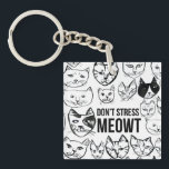 Don't Stress Meowt Funny Cat Lovers Key Ring<br><div class="desc">Don't Stress Meowt! Check out this funny keychain for cat lovers and be sure to check my shop for more matching items like stickers,  tshirts,  mugs and of course more cat stuff!</div>